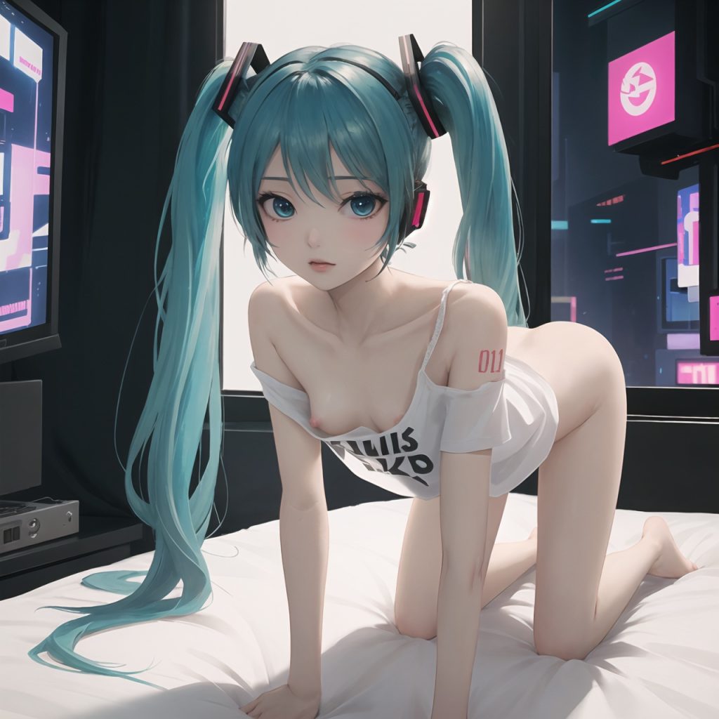 初音ミクのおっぱいを好き放題ヤリ放題な二次エロ画像【ボーカロイド】